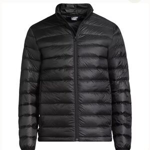 Lands' End wanderweight packable black men's down jacket size medium